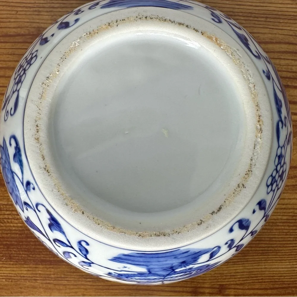 Three Hands Corp Blue White Candle Holder Round Votive W/ Lid Tea Light Floral